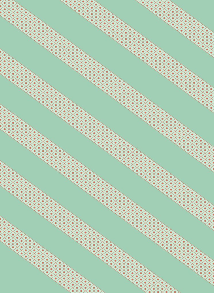Pale Green Diagonal Bands with Dots — Suitman Pattern 76