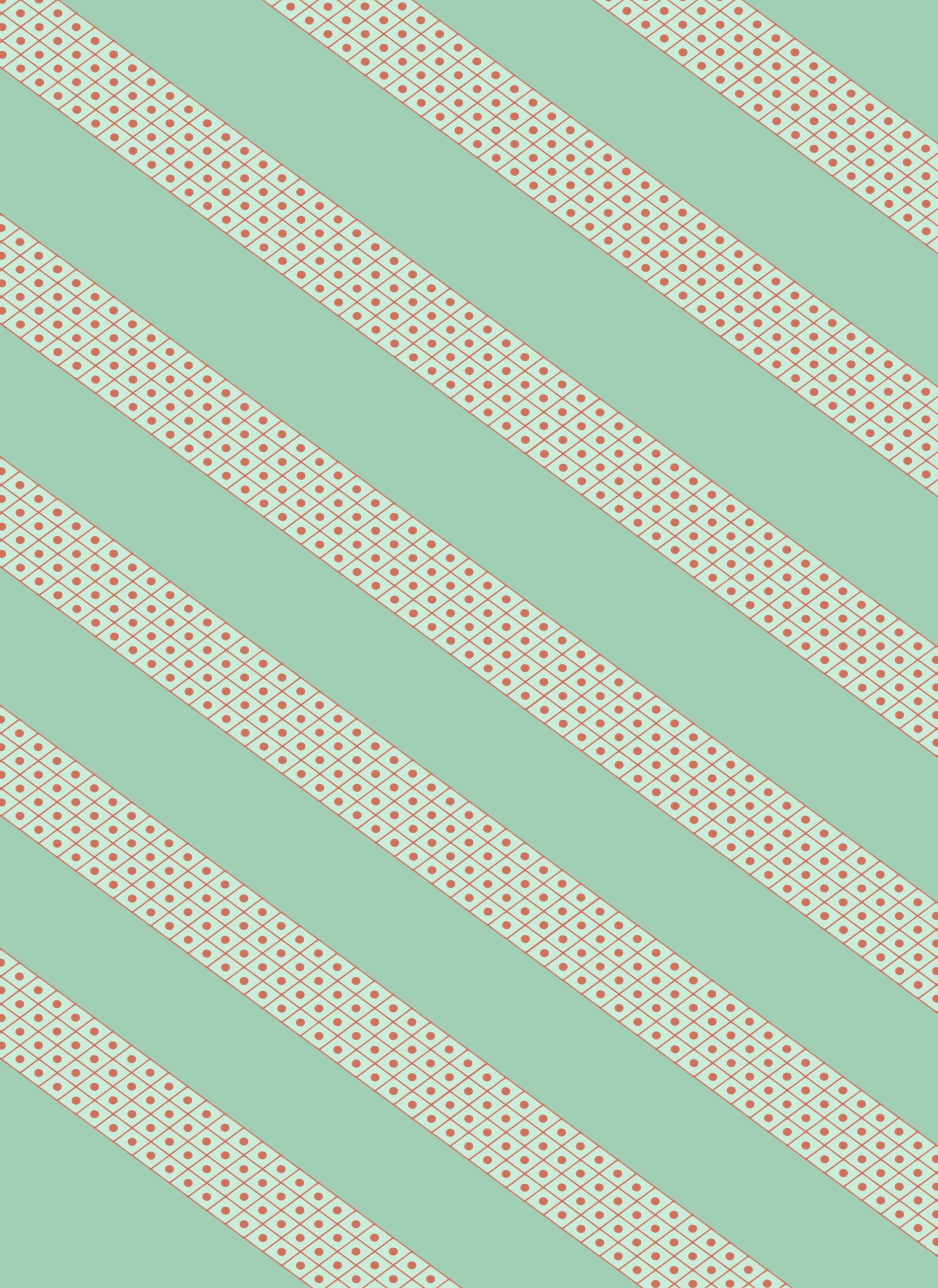Pale Green Diagonal Bands with Dots — Suitman Pattern 76