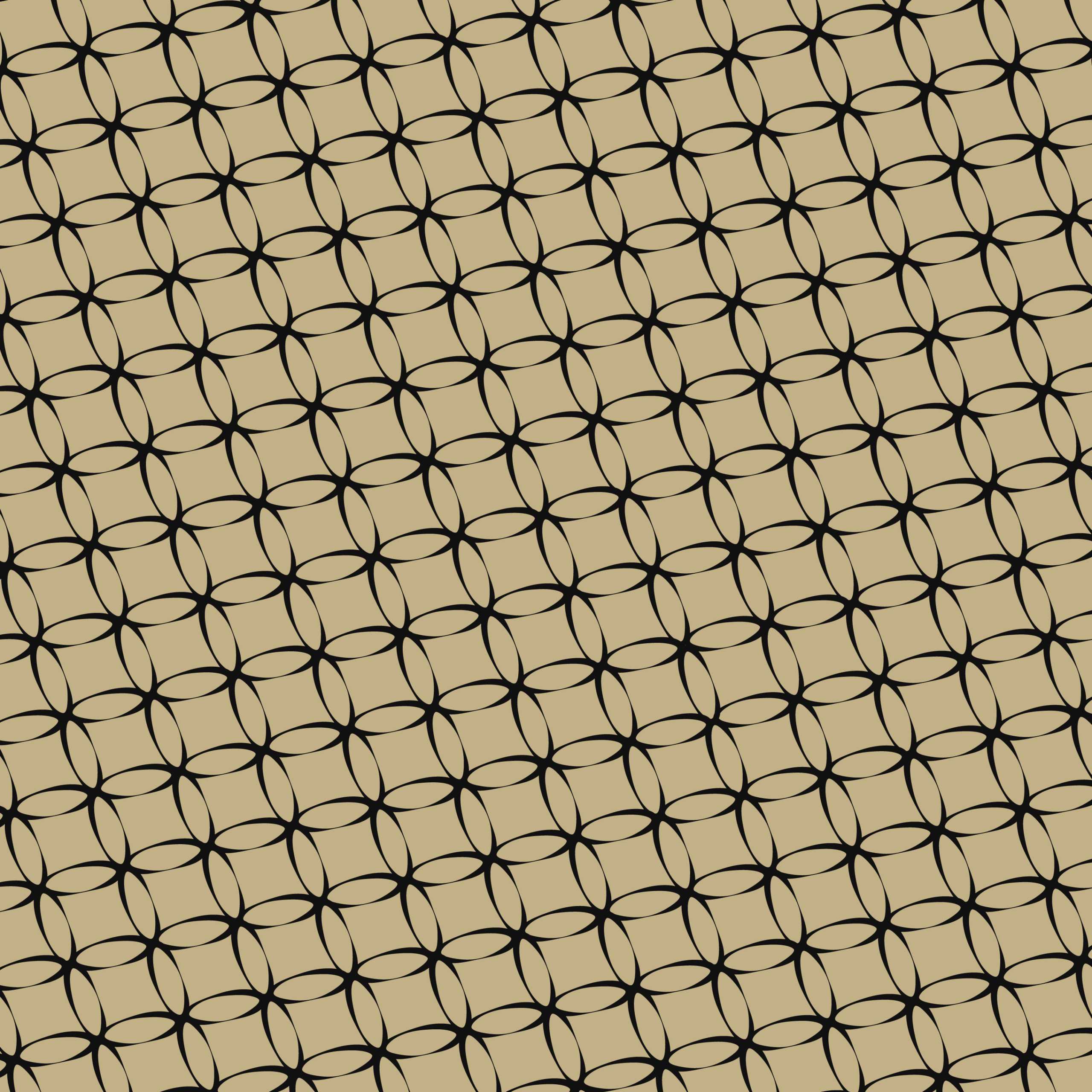 Curved Interlocking Lattice in Cream and Black — Suitman Pattern 85