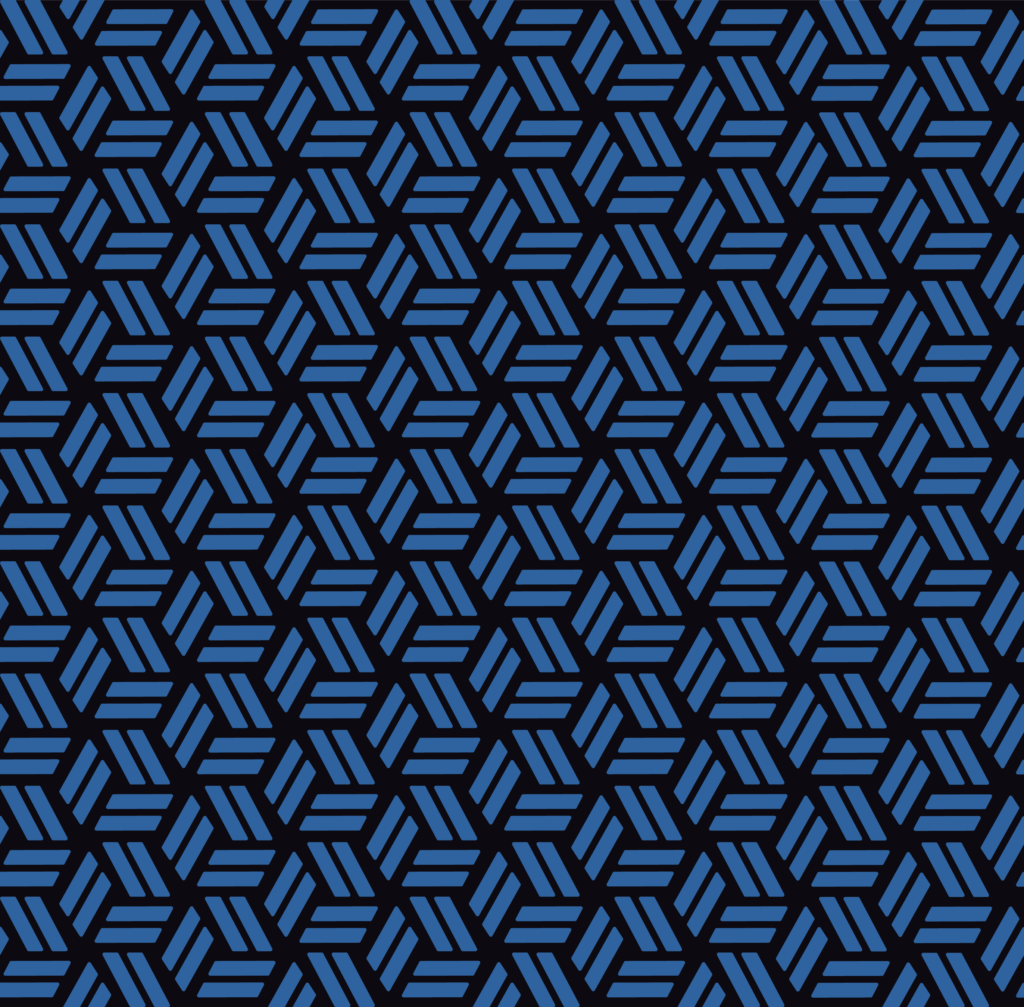 Woven Geometric Meanders in Navy and Blue — Suitman Pattern 216