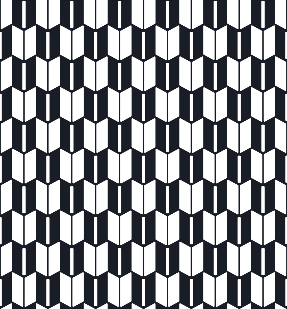 Black and White Geometric Arrow-Feather Motifs — Suitman Pattern 238